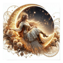 Beautiful Steampunk Woman on the Moon
