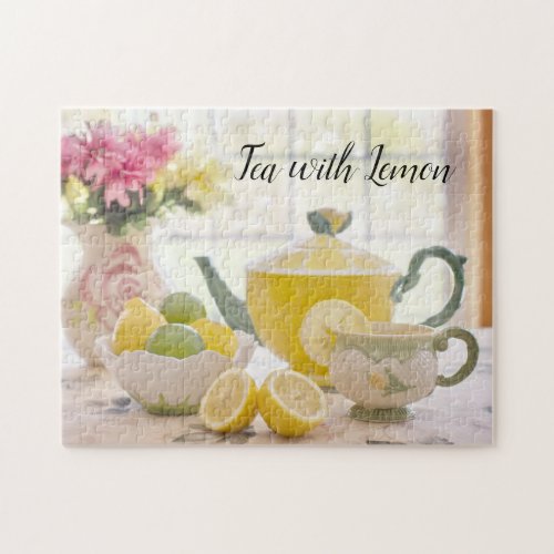 Beautiful still life photograph Tea with Lemon Jigsaw Puzzle