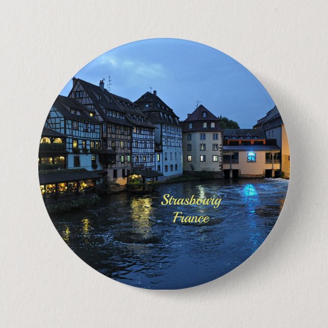 Beautiful Strasbourg, France Pinback Button (Front)