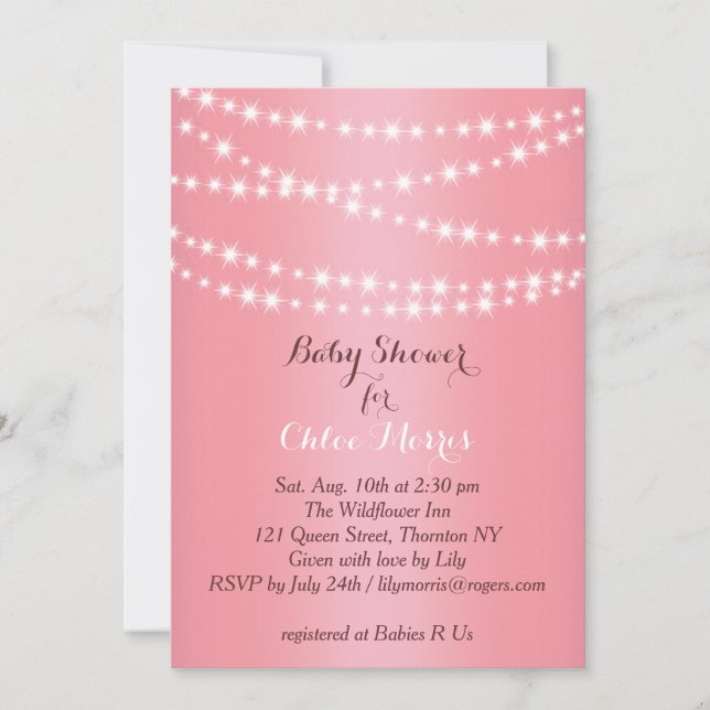 Beautiful String Lights Baby Shower Invitation (Front)
