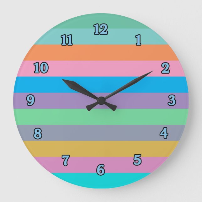 Beautiful Striped Colors Wall Clock (Front)