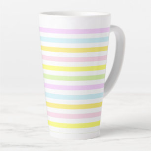 Beautiful Stripes in Pastel Colors Latte Mug