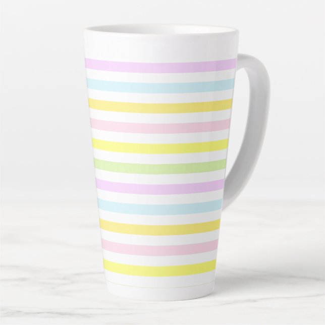 Beautiful Stripes in Pastel Colors Latte Mug (Right Angle)