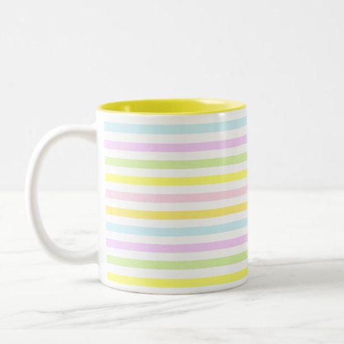 Beautiful Stripes in Pastel Colors Two_Tone Coffee Mug