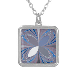 Beautiful stunning  Butterfly soft blue colors Art Silver Plated Necklace