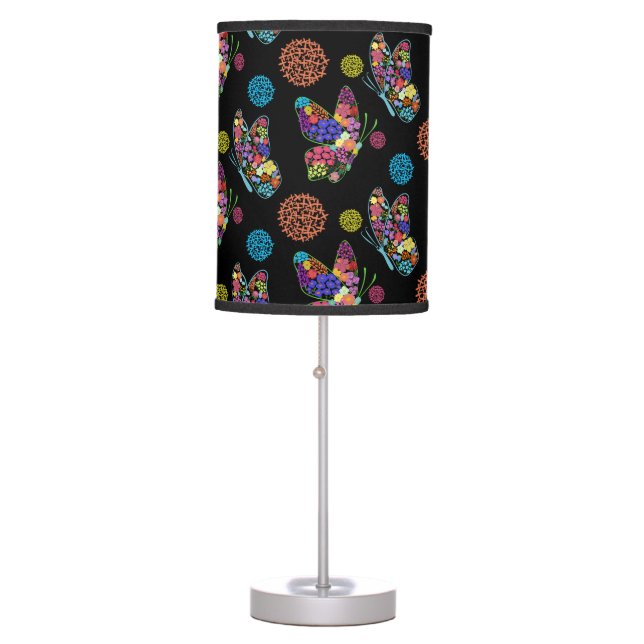 Beautiful, stunning"Overload Floral Butterflies"  Table Lamp (Front)