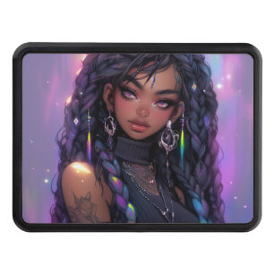 Beautiful Stylish Braided Hair Anime Girl Hitch Cover