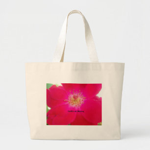 Beautiful stylish red floral kaleidoscope design large tote bag