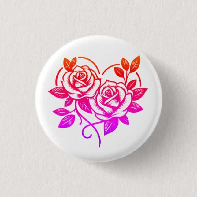 Beautiful Stylish Rose Floral Button (Front)