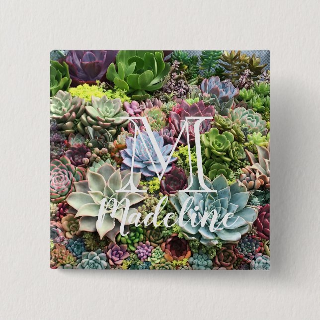 Beautiful Succulents Button (Front)