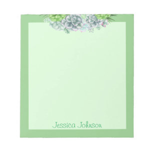 Beautiful Succulents Plants Lovers Personalized No Notepad