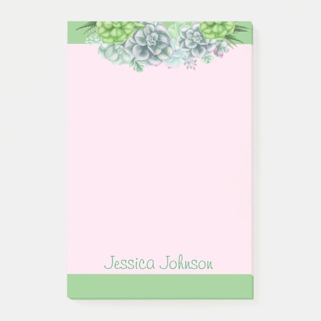 Beautiful Succulents Plants Lovers Personalized Po Post-it Notes (Front)
