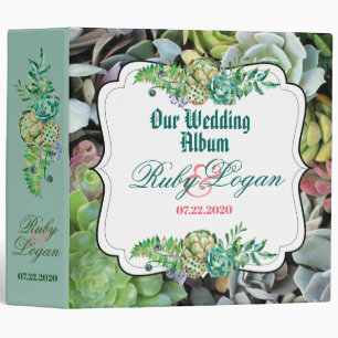 Beautiful Succulents Wedding Album Binder
