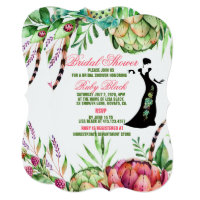 Beautiful Succulents Wedding Bridal Shower Card