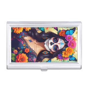 Beautiful Sugar Skull Business Card Holder
