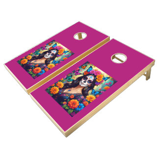 Beautiful Sugar Skull Cornhole Set