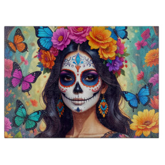 Beautiful Sugar Skull Cutting Board