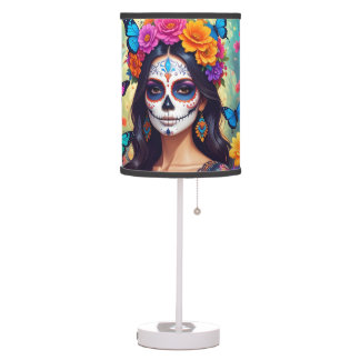 Beautiful Sugar Skull Lamp