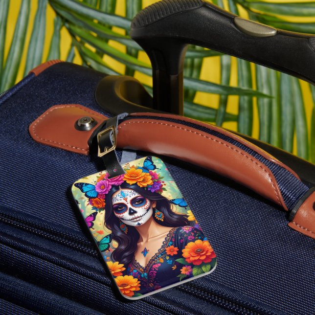 Beautiful Sugar Skull Luggage Tag (Front Insitu 1)