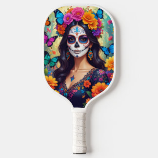 Beautiful Sugar Skull Pickleball Paddle