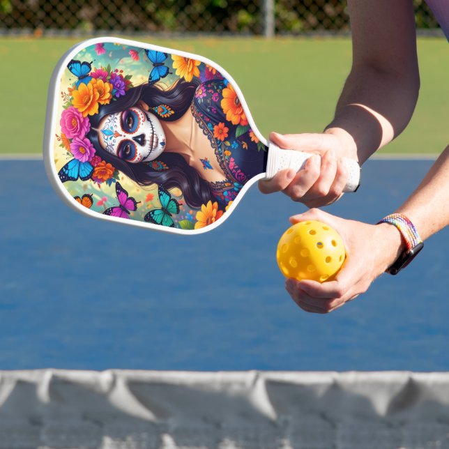 Beautiful Sugar Skull Pickleball Paddle (Insitu)