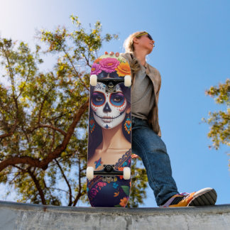 Beautiful Sugar Skull Skateboard