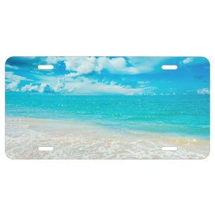 Beautiful Summer Beach 1 License Plate