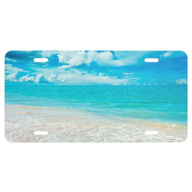 Beautiful Summer Beach 1 License Plate (Front)