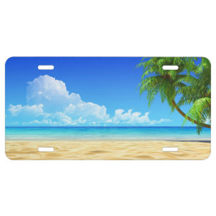 Beautiful Summer Beach 2 License Plate