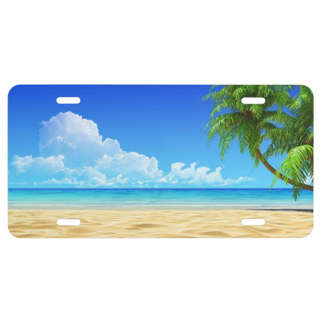 Beautiful Summer Beach 2 License Plate (Front)