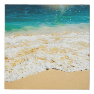 Beautiful Summer Beach Sunset Photo Faux Canvas Print