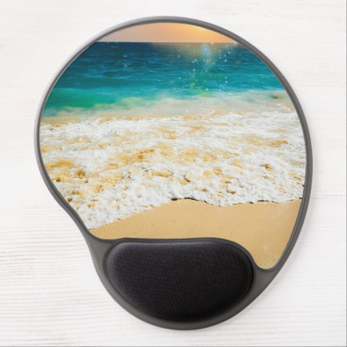 Beautiful Summer Beach Sunset Photo Gel Mouse Pad