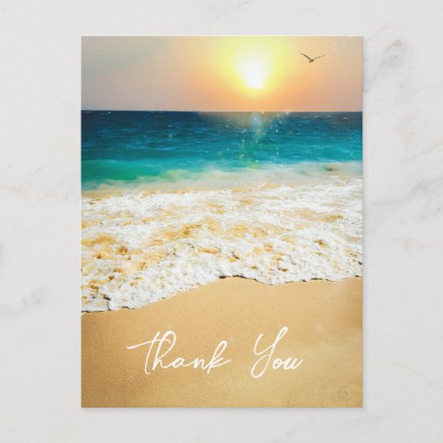 Beautiful Summer Beach Sunset Photo Holiday Postcard