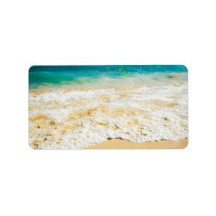 Beautiful Summer Beach Sunset Photo Label