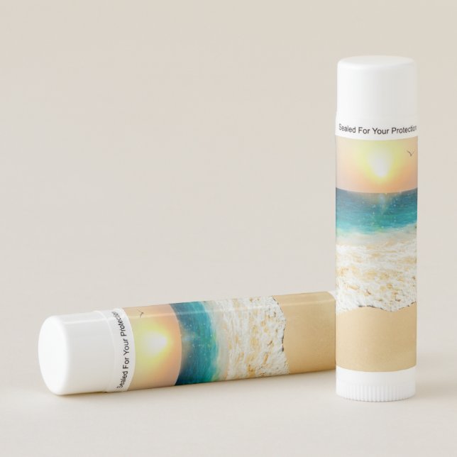 Beautiful Summer Beach Sunset Photo Lip Balm (Front)