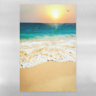 Beautiful Summer Beach Sunset Photo Magnetic Dry Erase Sheet