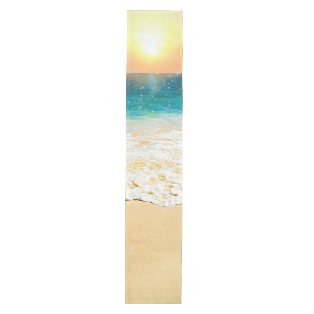 Beautiful Summer Beach Sunset Photo Medium Table Runner (Front)