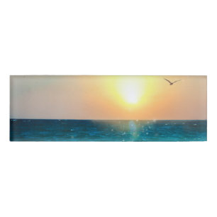 Beautiful Summer Beach Sunset Photo Name Tag