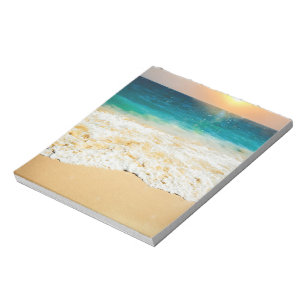 Beautiful Summer Beach Sunset Photo Notepad