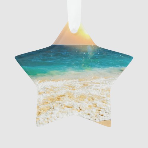 Beautiful Summer Beach Sunset Photo Ornament