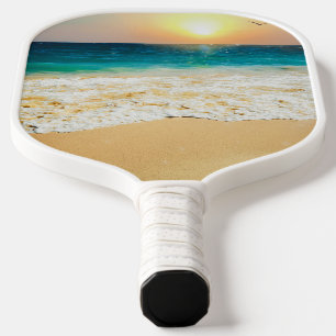 Beautiful Summer Beach Sunset Photo Pickleball Paddle