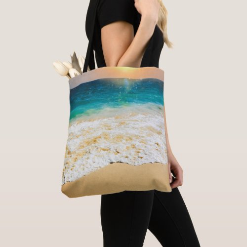 Beautiful Summer Beach Sunset Photo Tote Bag