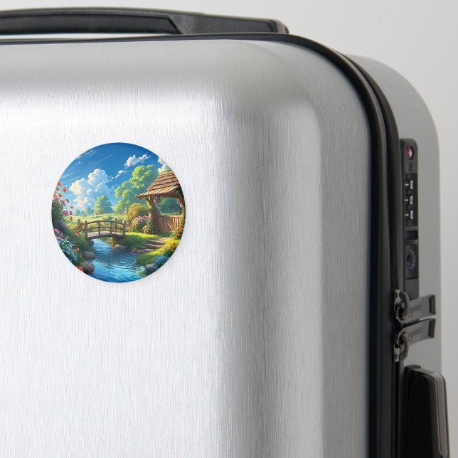 Beautiful Summer, colorful illustration, Magnet (In Situ (Luggage))