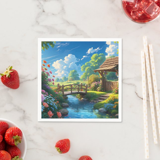 Beautiful Summer, colorful illustration, Napkins (Insitu)