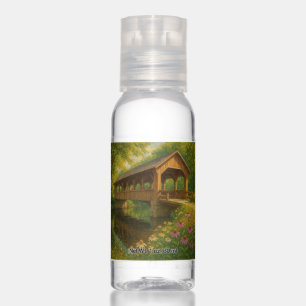 Beautiful summer covered bridge art hand sanitizer