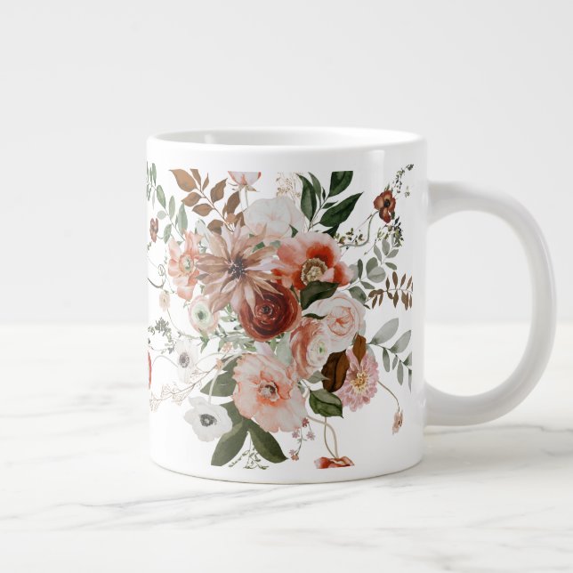 Beautiful Summer Floral Bouquet Giant Coffee Mug (Right)