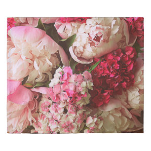 Beautiful summer flowers. Bouquet of pink peony an Duvet Cover