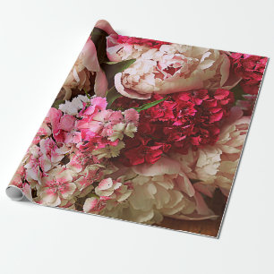 Beautiful summer flowers. Bouquet of pink peony an Wrapping Paper