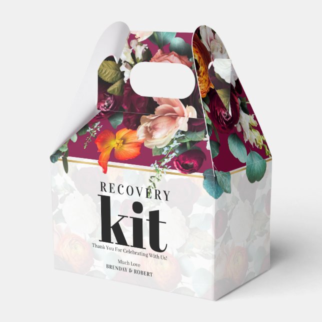 Beautiful Summer Flowers Recovery Kit Favor Boxes (Front Side)