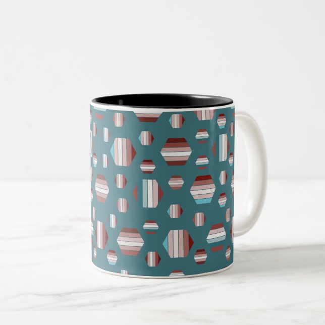 Beautiful Summer Pattern Two-Tone Coffee Mug (Front Right)